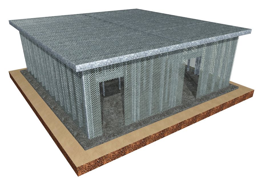 Provides fast & secure shelter in 1-day, transportable by helicopter